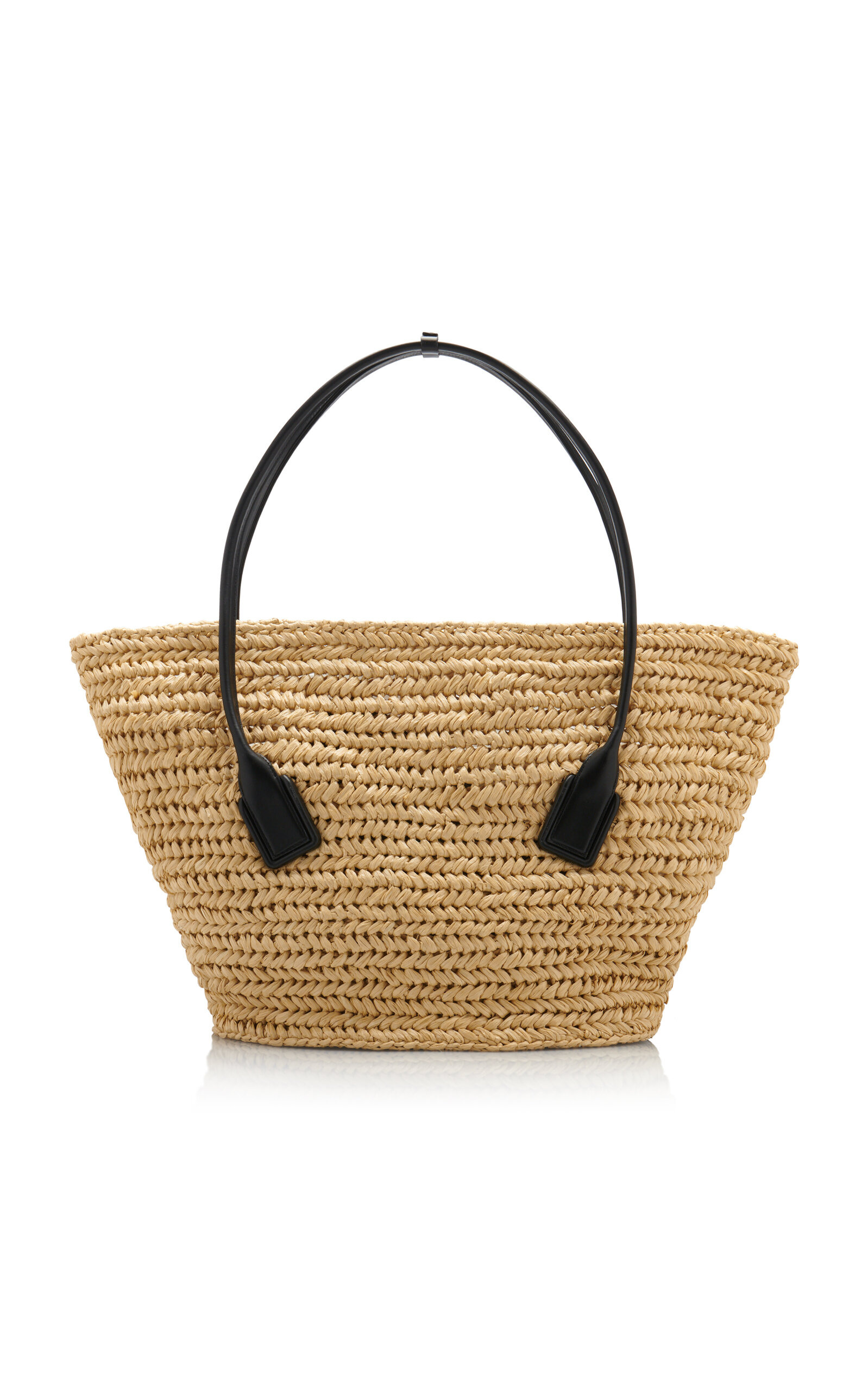 Medium Arco Crochet Raffia Tote Bag black - 7
