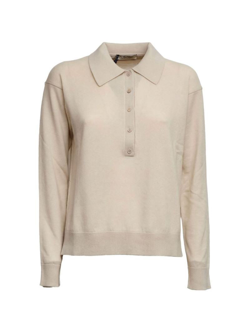 long-sleeve knitted polo top 1