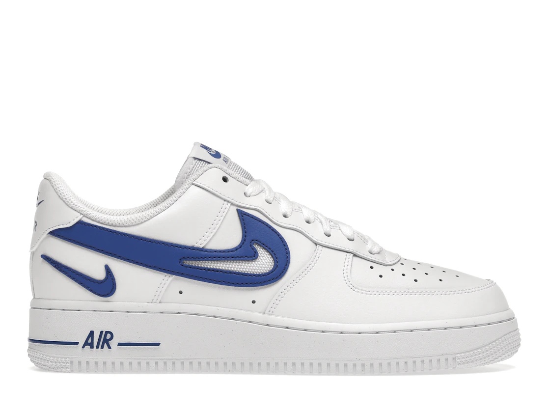 Nike Air Force 1 Low '07 FM Cut Out Swoosh White Game Royal - 1