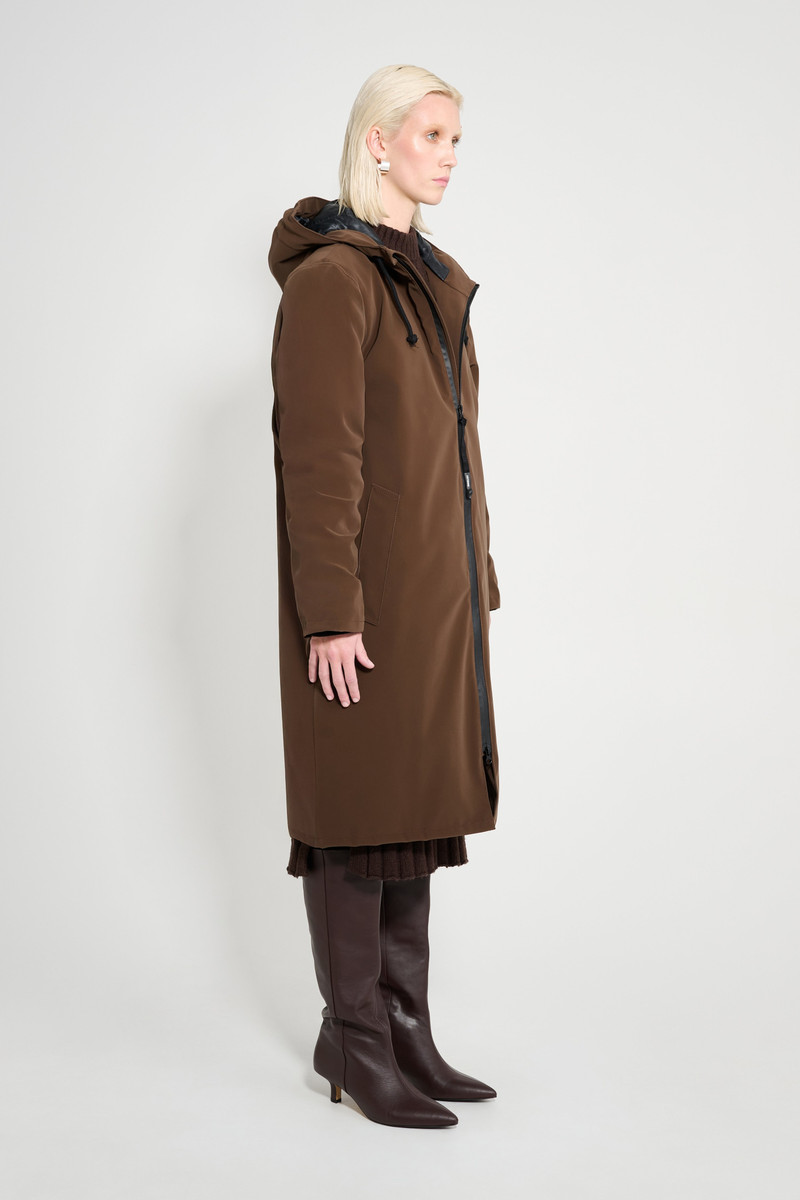 Stockholm Long Matte Winter Coat Dark Brown 3