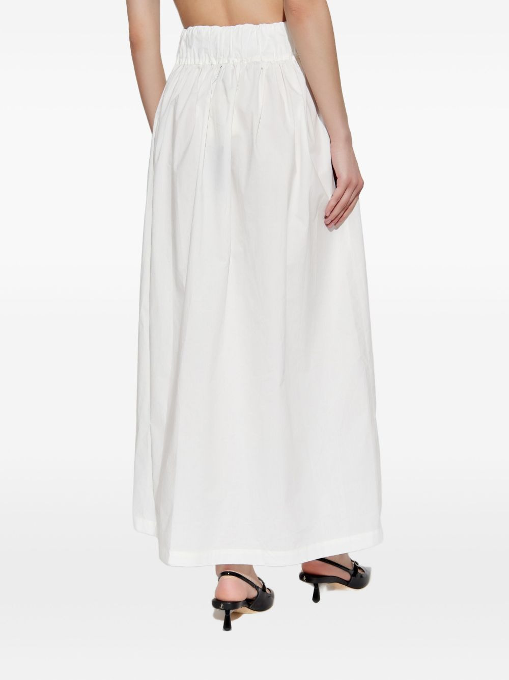 button-front gathered maxi skirt - 4