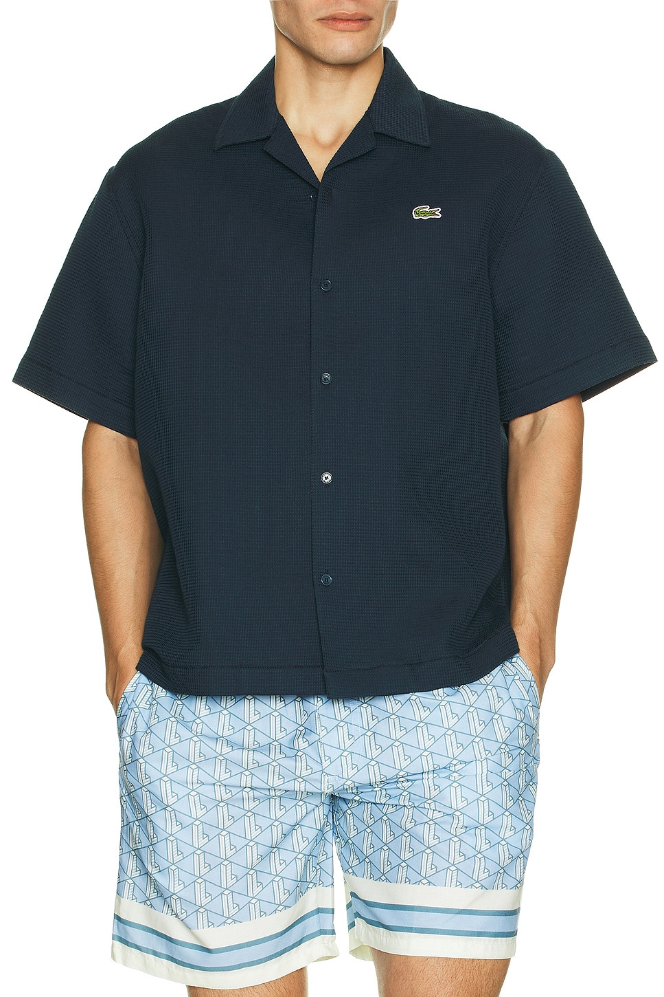 Waffle Textured Monochrome Shirt - 4