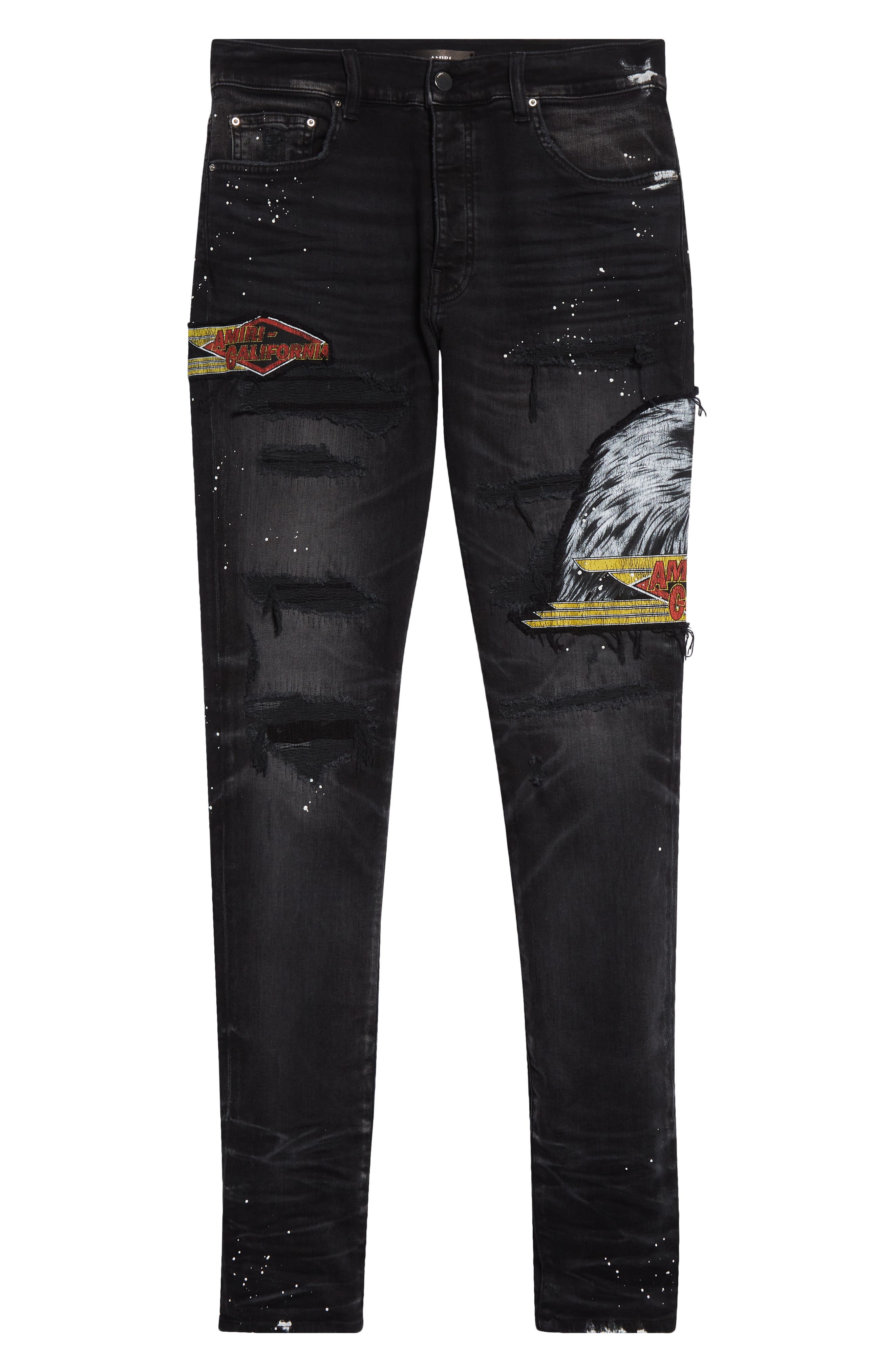 AMIRI Cement Thrasher Skinny Jeans in Faded Black at Nordstrom - 6