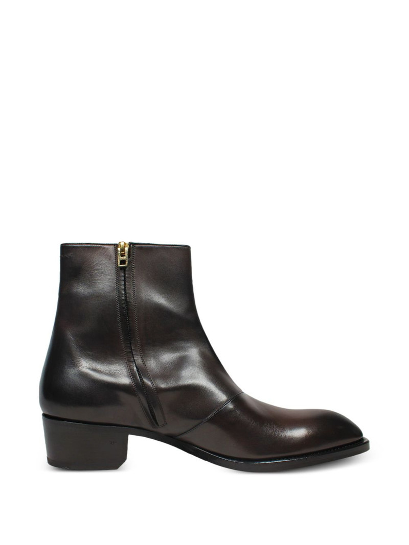 TOM FORD ZIP LEATHER BOOTS outlook