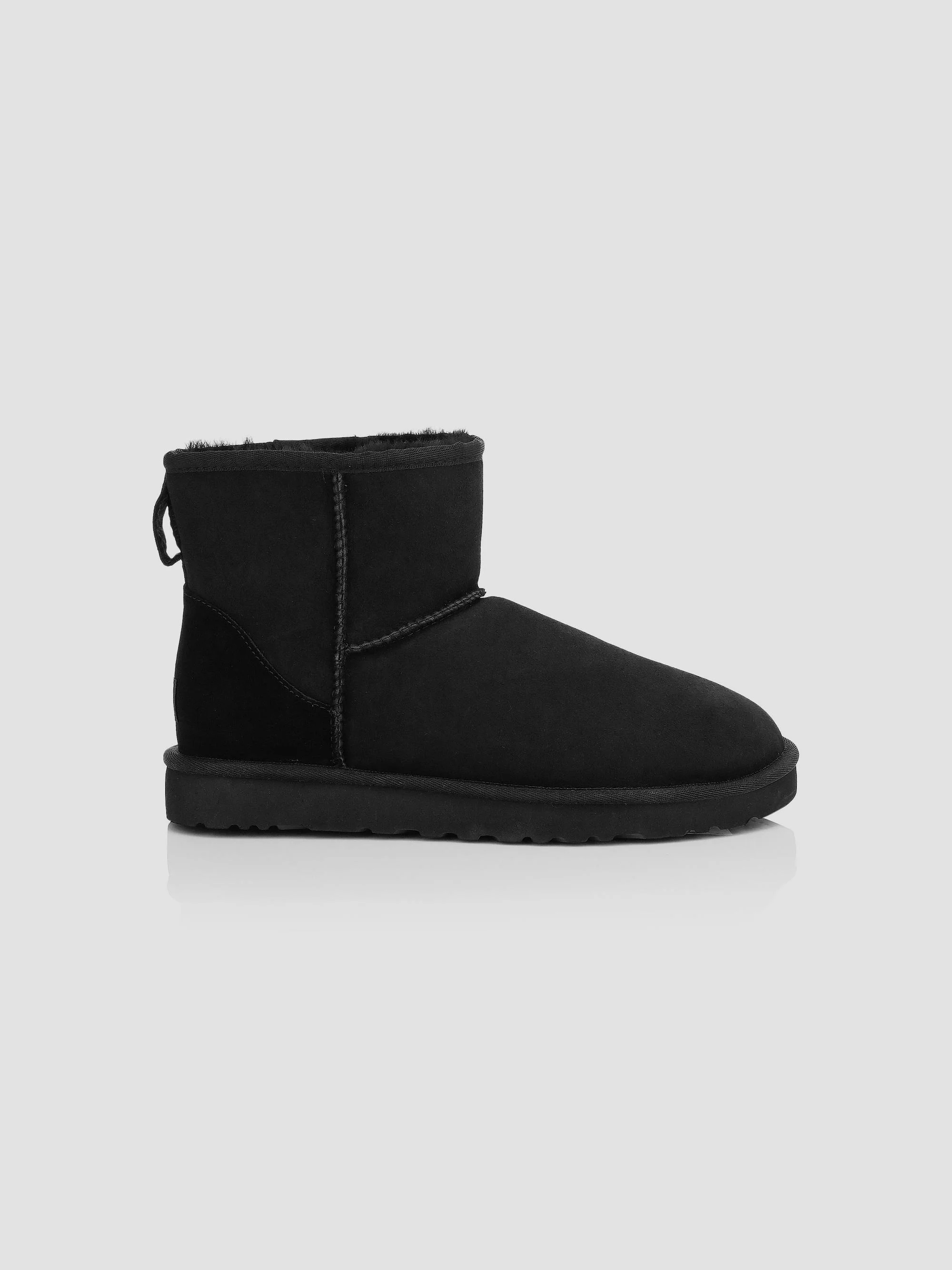 Unisex Classic Heritage Suede & Shearling Classic Mini Bomber Boots - Black - 1