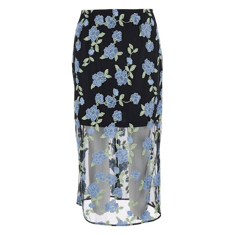 Rotate Mesh Midi Pencil Skirt 1