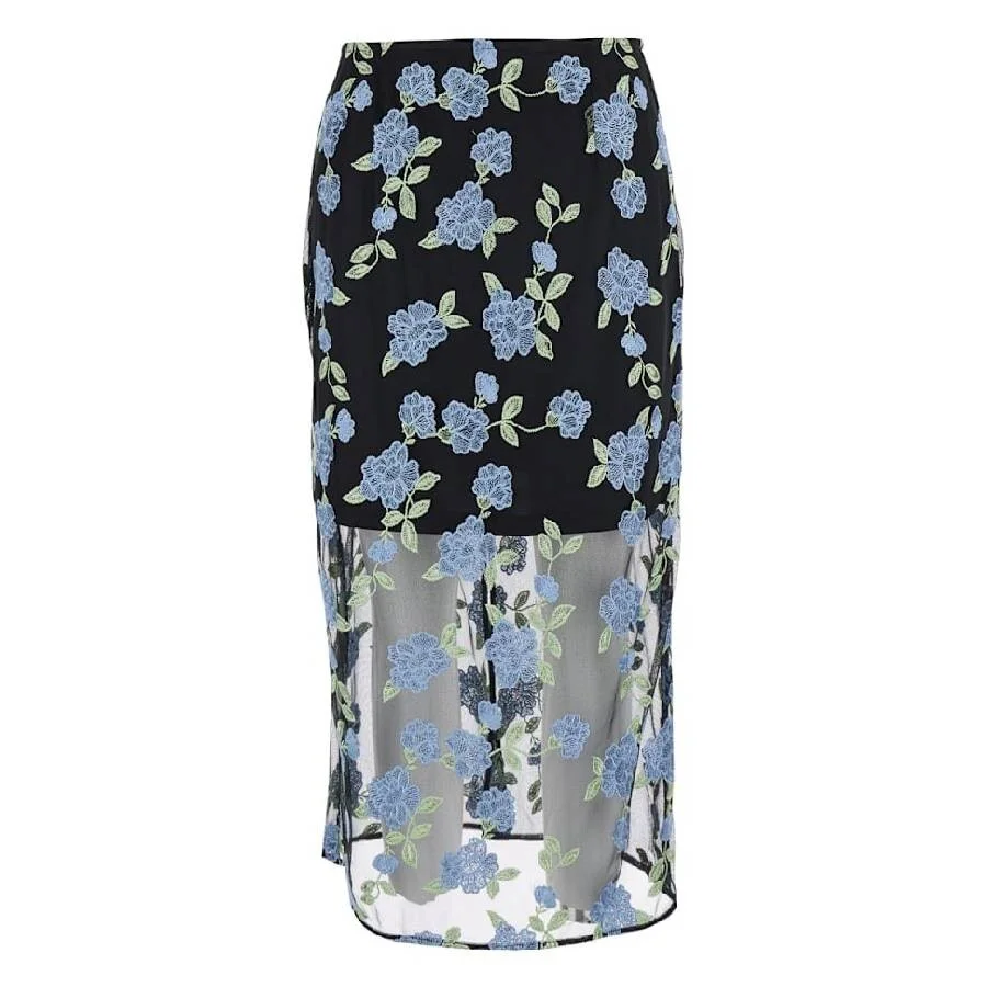 Rotate Mesh Midi Pencil Skirt - 1