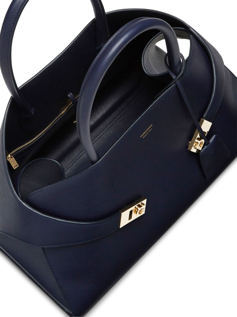 Hug leather tote bag - 5