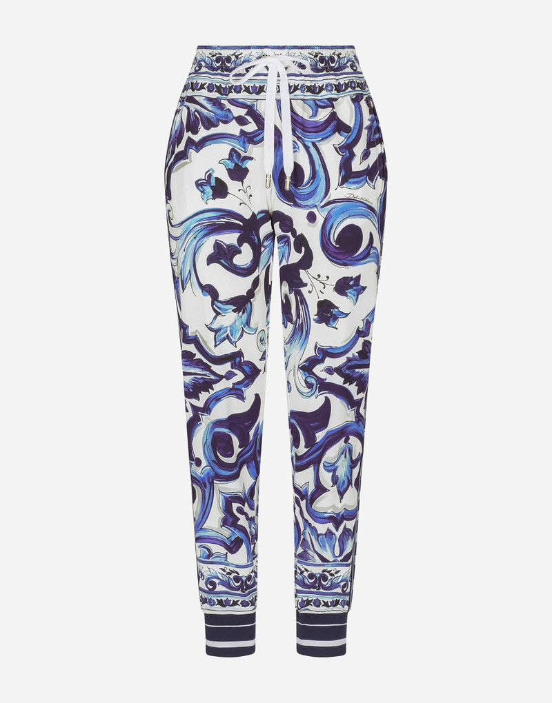 Majolica-print cady jogging pants 1
