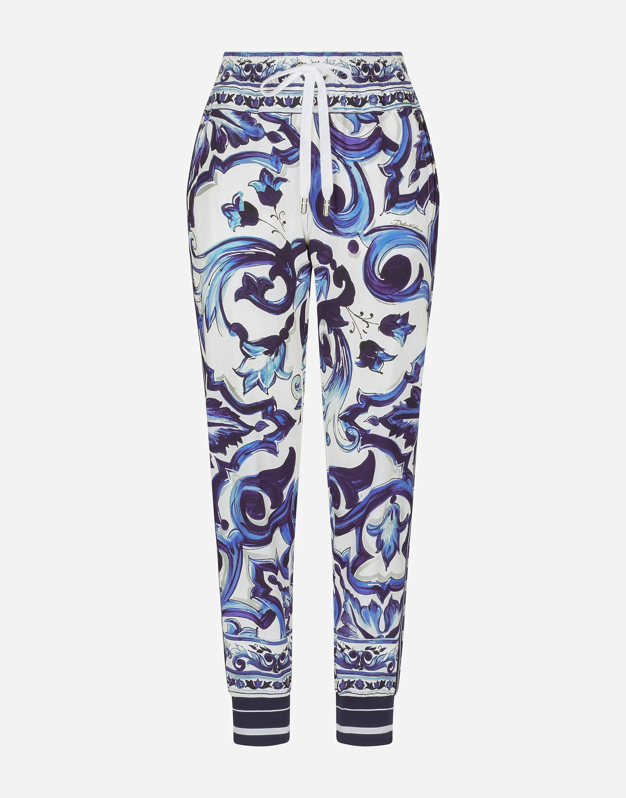 Majolica-print cady jogging pants - 1