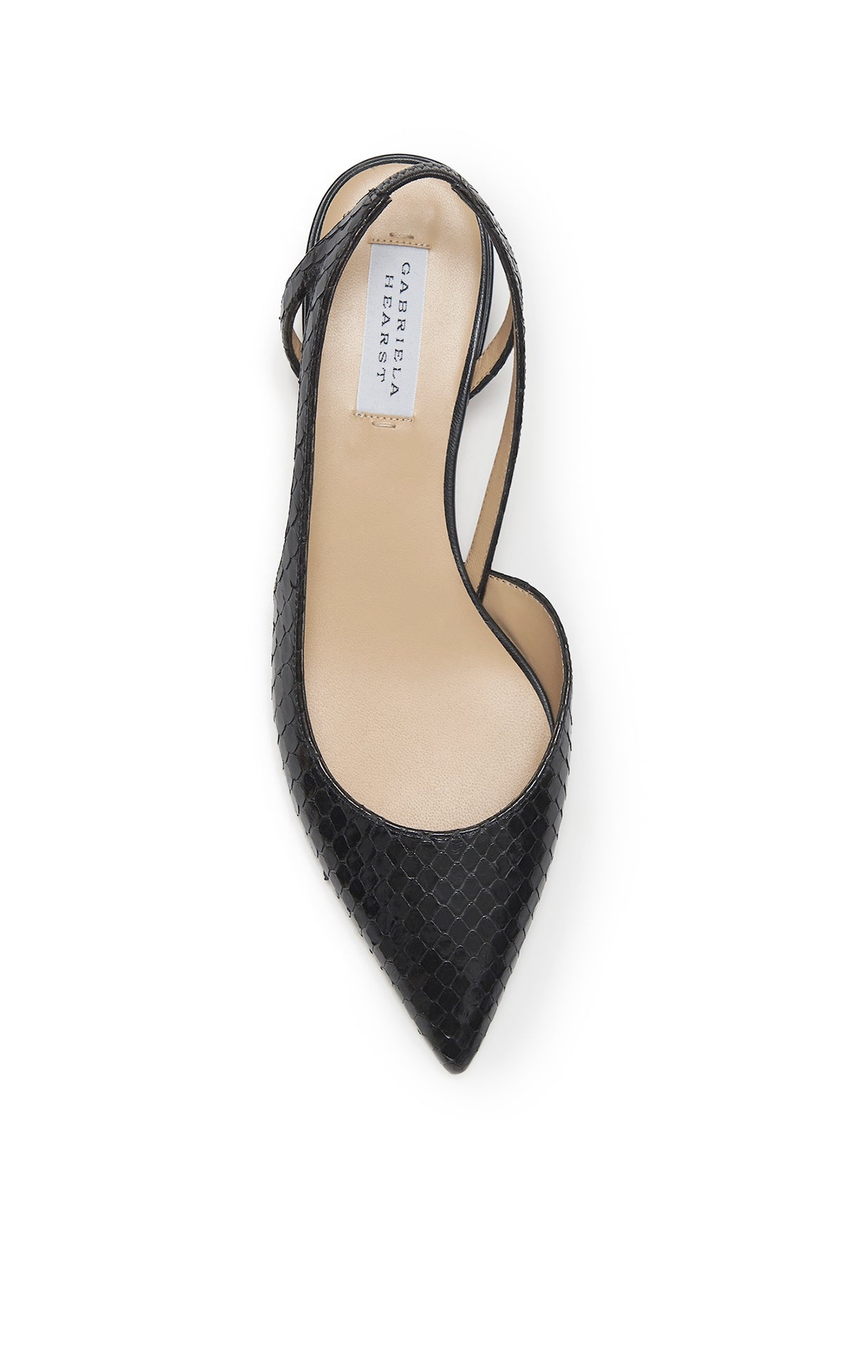 Delia Slingback Shoe in Black Snakeskin - 5