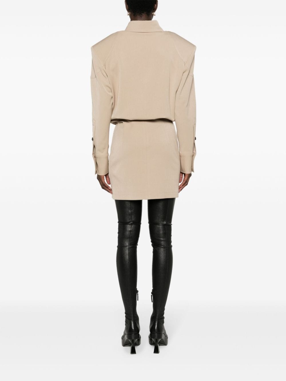 Nursu shoulder-pads mini dress - 4