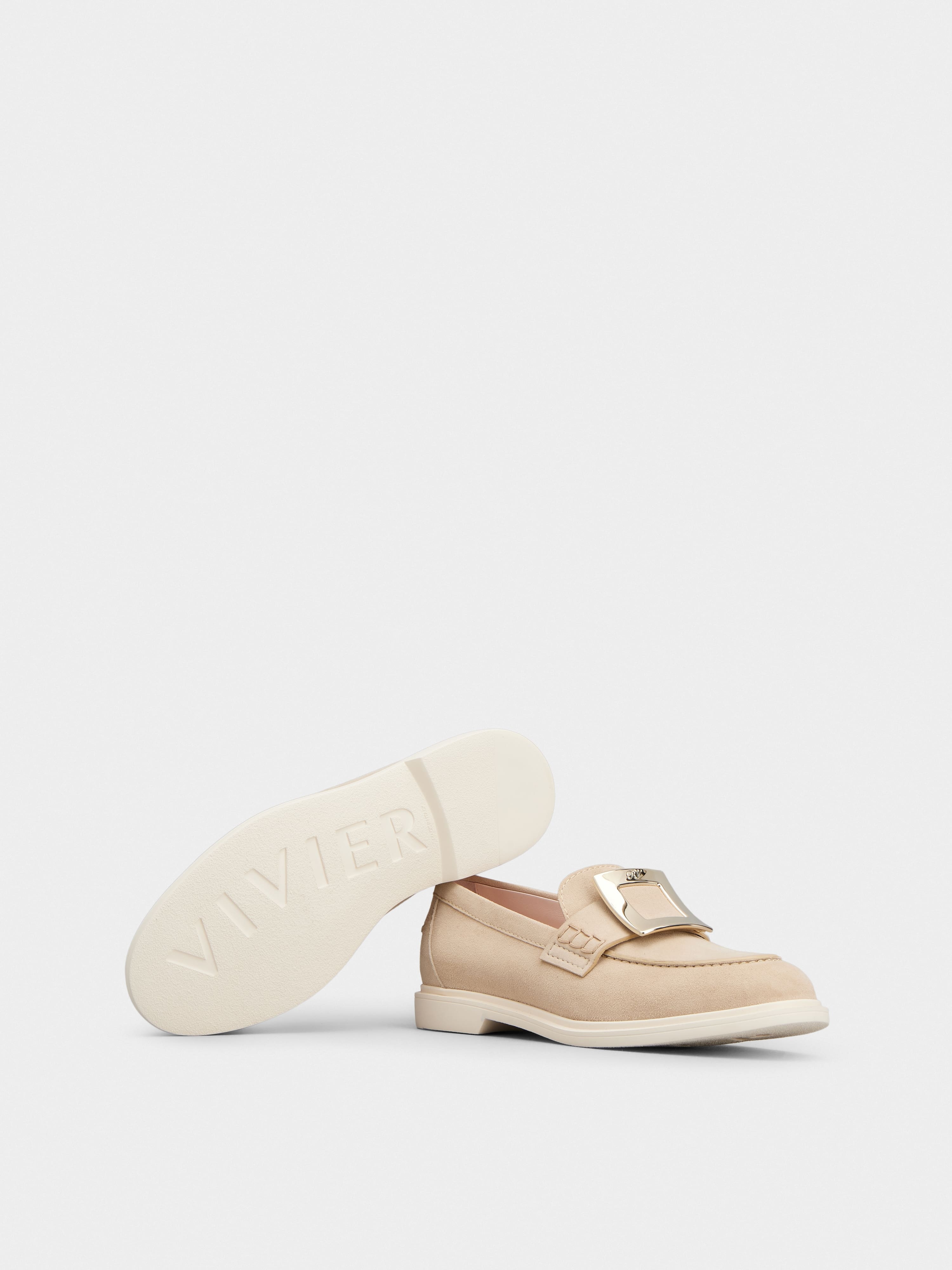 Viv' Rangers Metal Buckle Loafers in Suede - 6