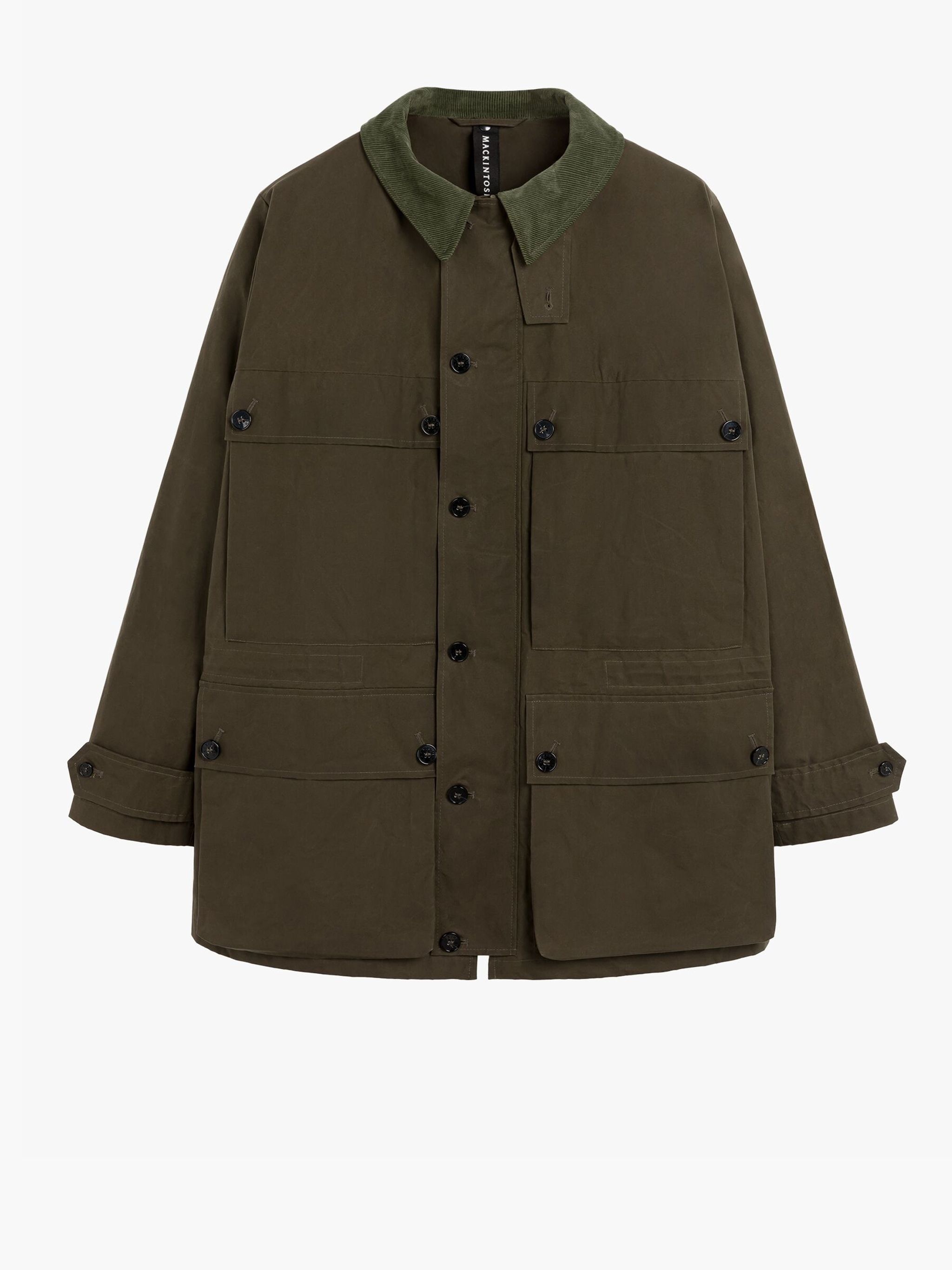 COUNTRY KHAKI BROWN WAXED COTTON COAT - 1