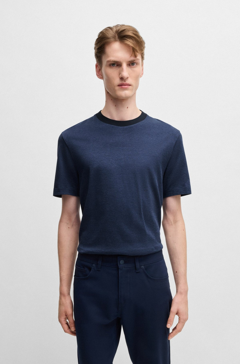 MERCERIZED-COTTON T-SHIRT WITH MICRO PATTERN 2
