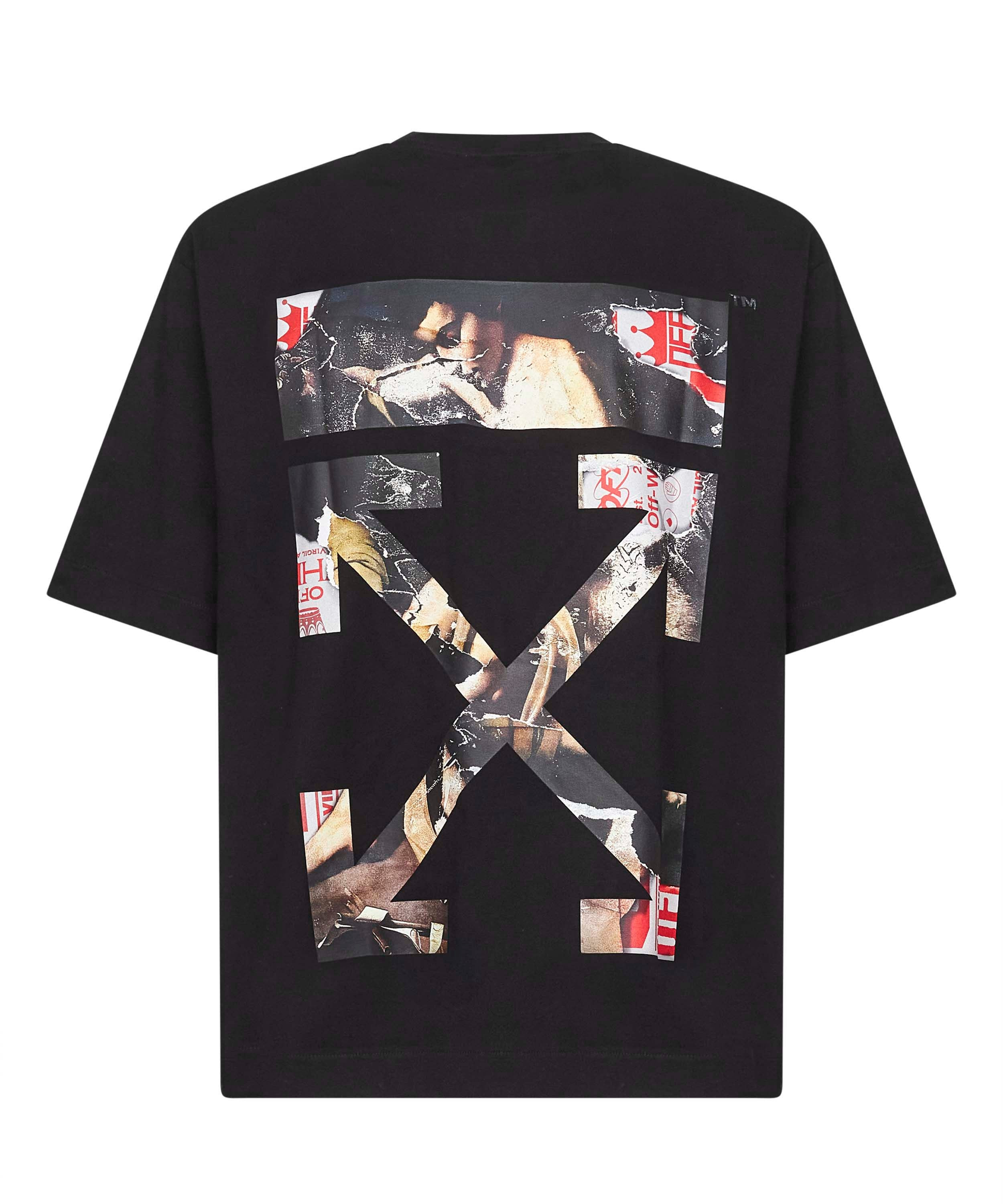 Off White Men Black Cotton Paint Arrow Skate T-Shirt - 2