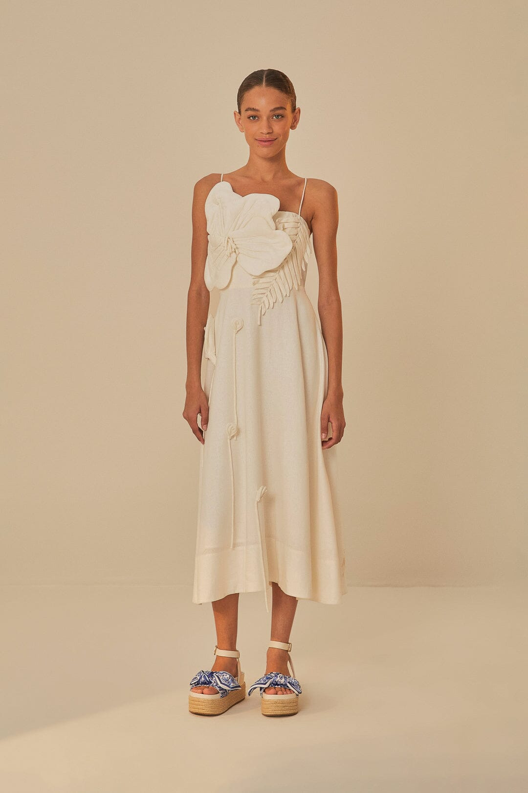 Ivory Scarf Espadrille Flatform Sandal - 2