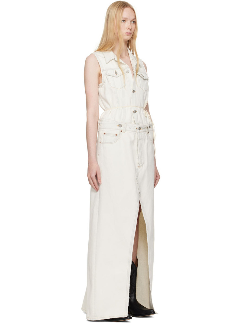 Off-White Convertible Denim Maxi Dress 2
