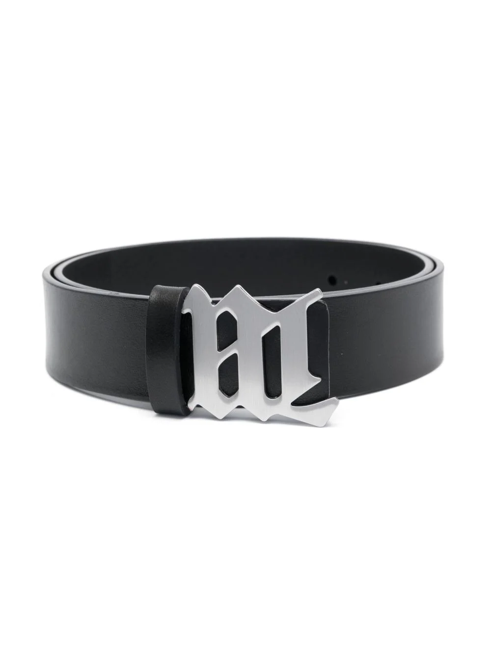 logo-buckle leather belt - 1