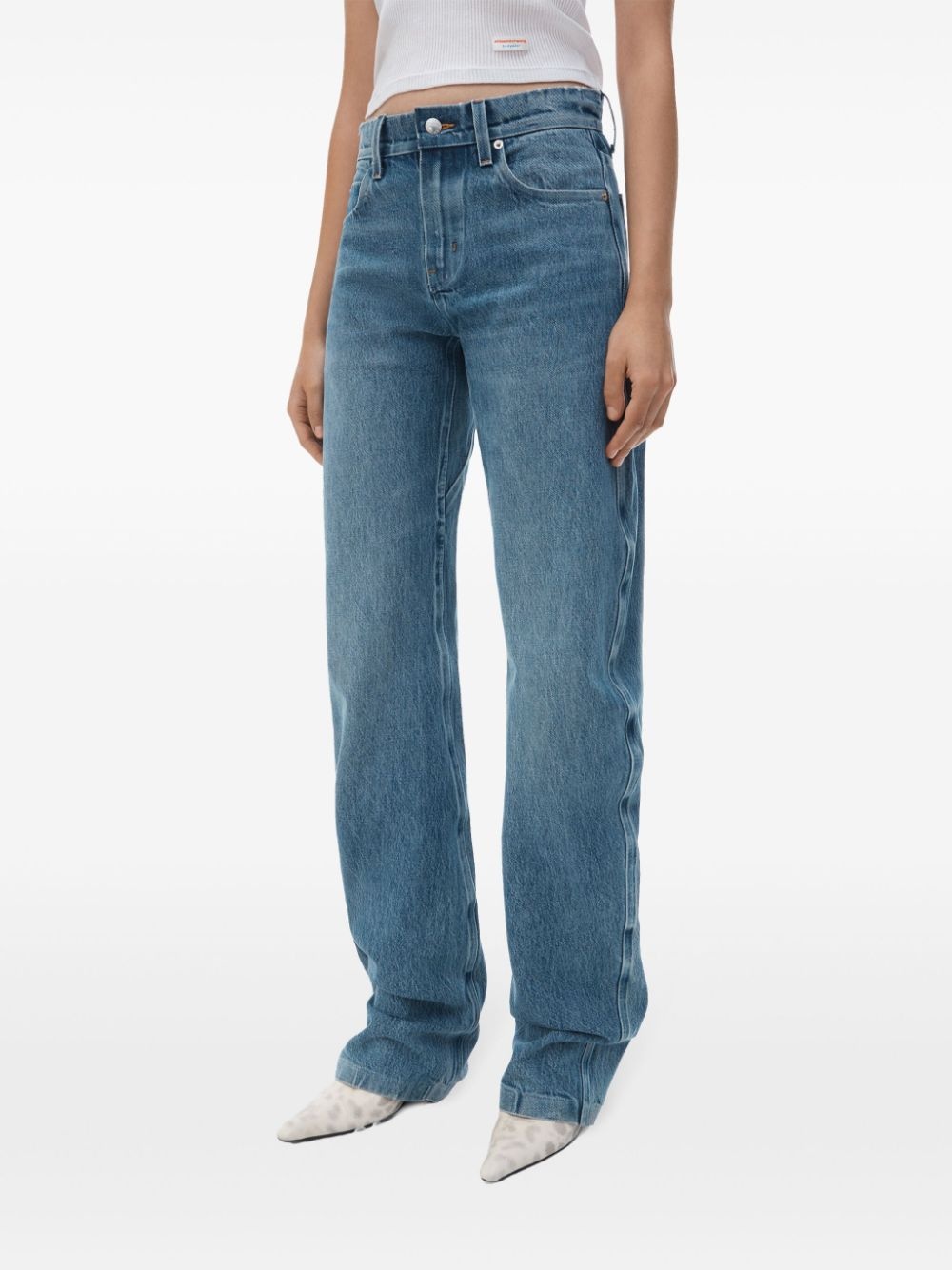 low-rise cotton jeans - 4