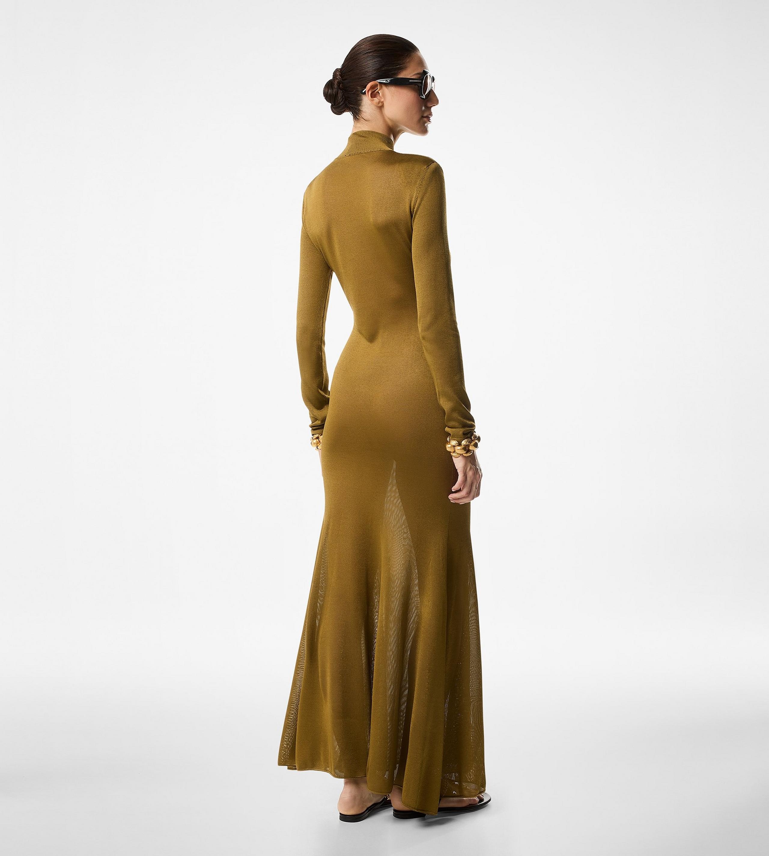 SLINKY VISCOSE JERSEY KNIT MAXI DRESS - 3