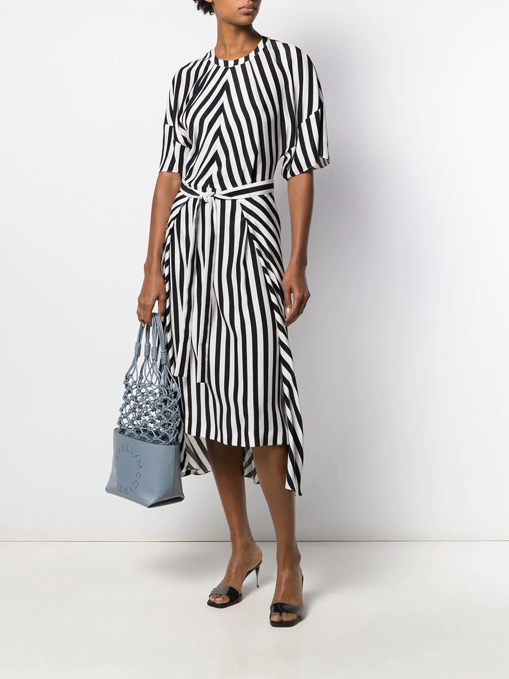 striped step-hem midi dress - 2