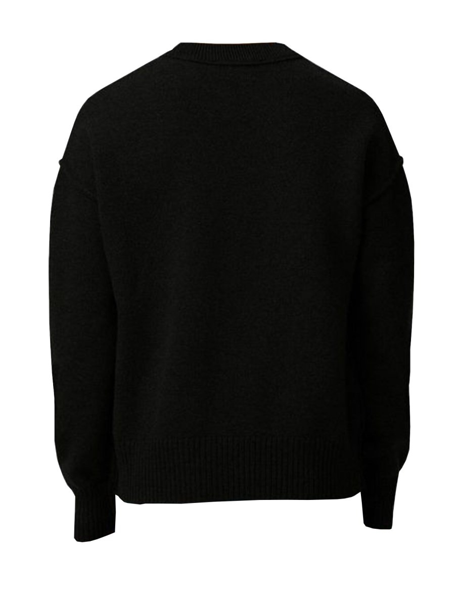 WOOL INLAY LOGO SWEATER - 2