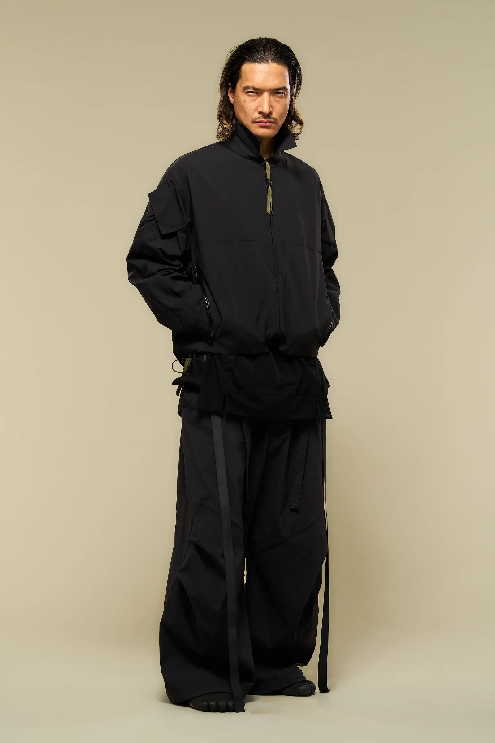 LA12-M Nylon Stretch Shirt Jacket Black - 10