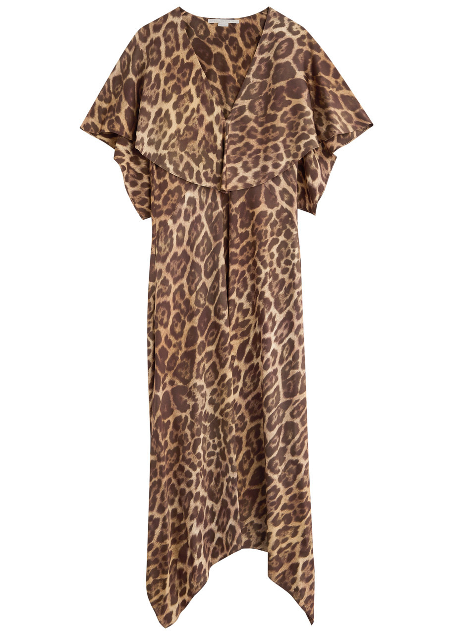 Stella Mccartney Leopard-print Satin Midi Dress - 1