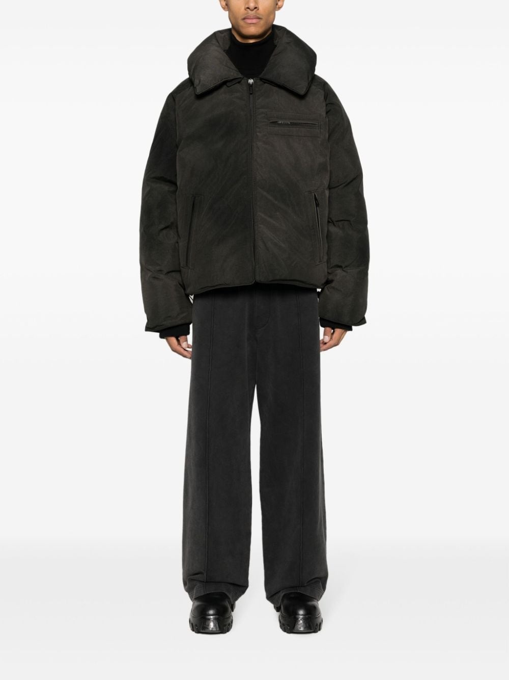 logo-patch feather-down jacket - 2
