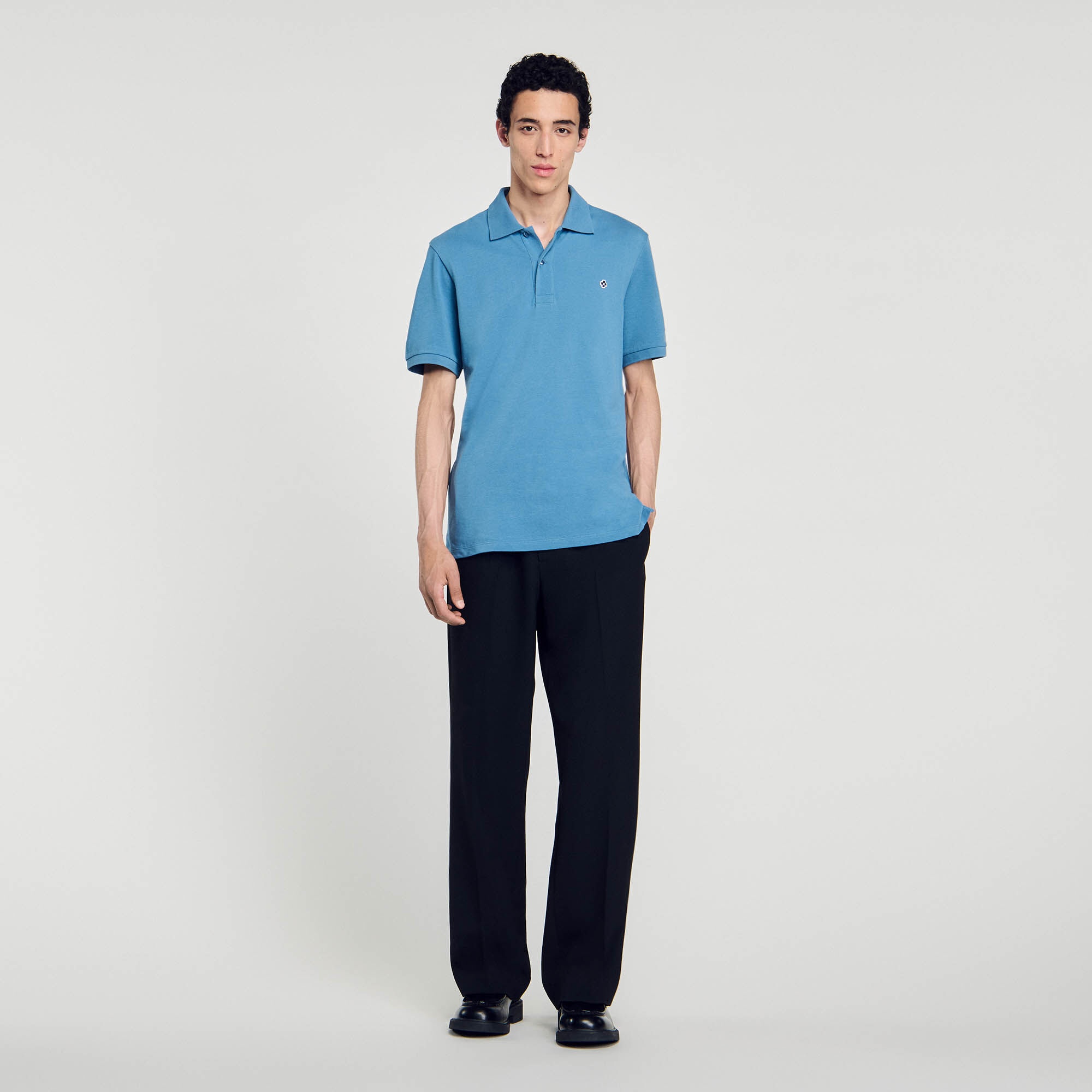 POLO SHIRT WITH SQUARE CROSS PATCH - 2