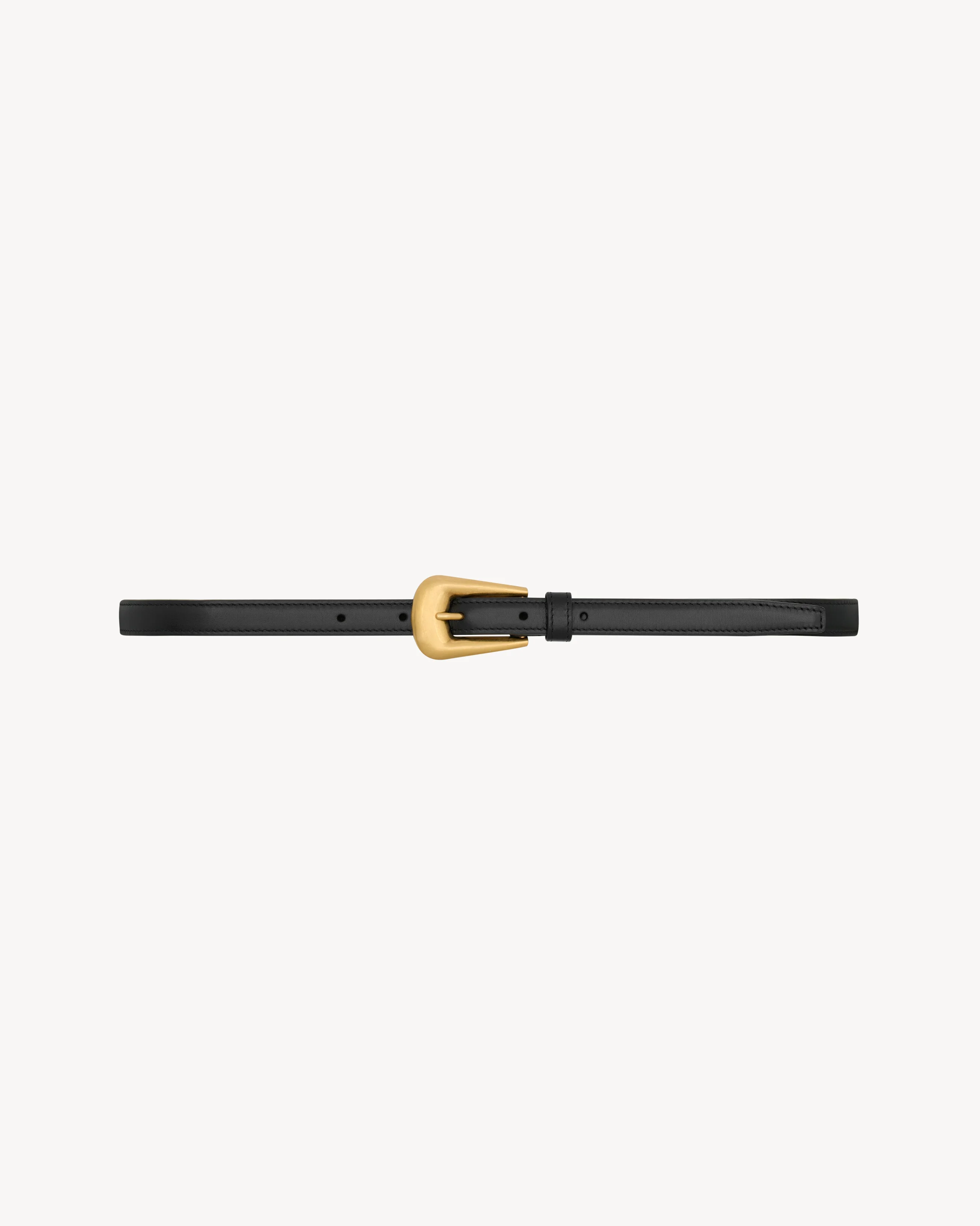 FOLK BUCKLE THIN BELT IN SMOOTH LEATHER - 1