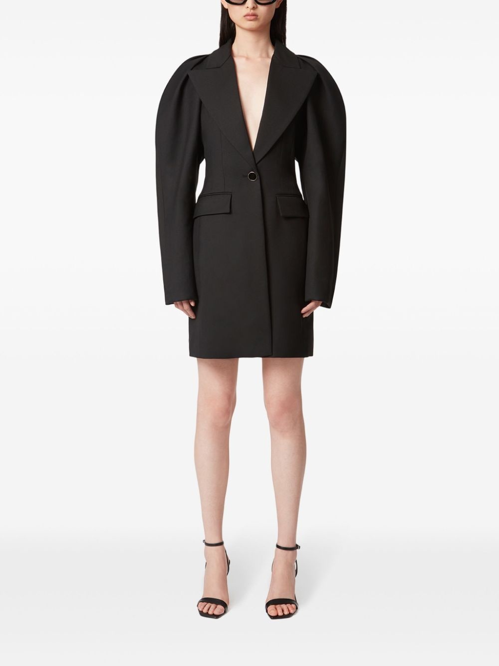 Halter cocoon-sleeve coat - 2