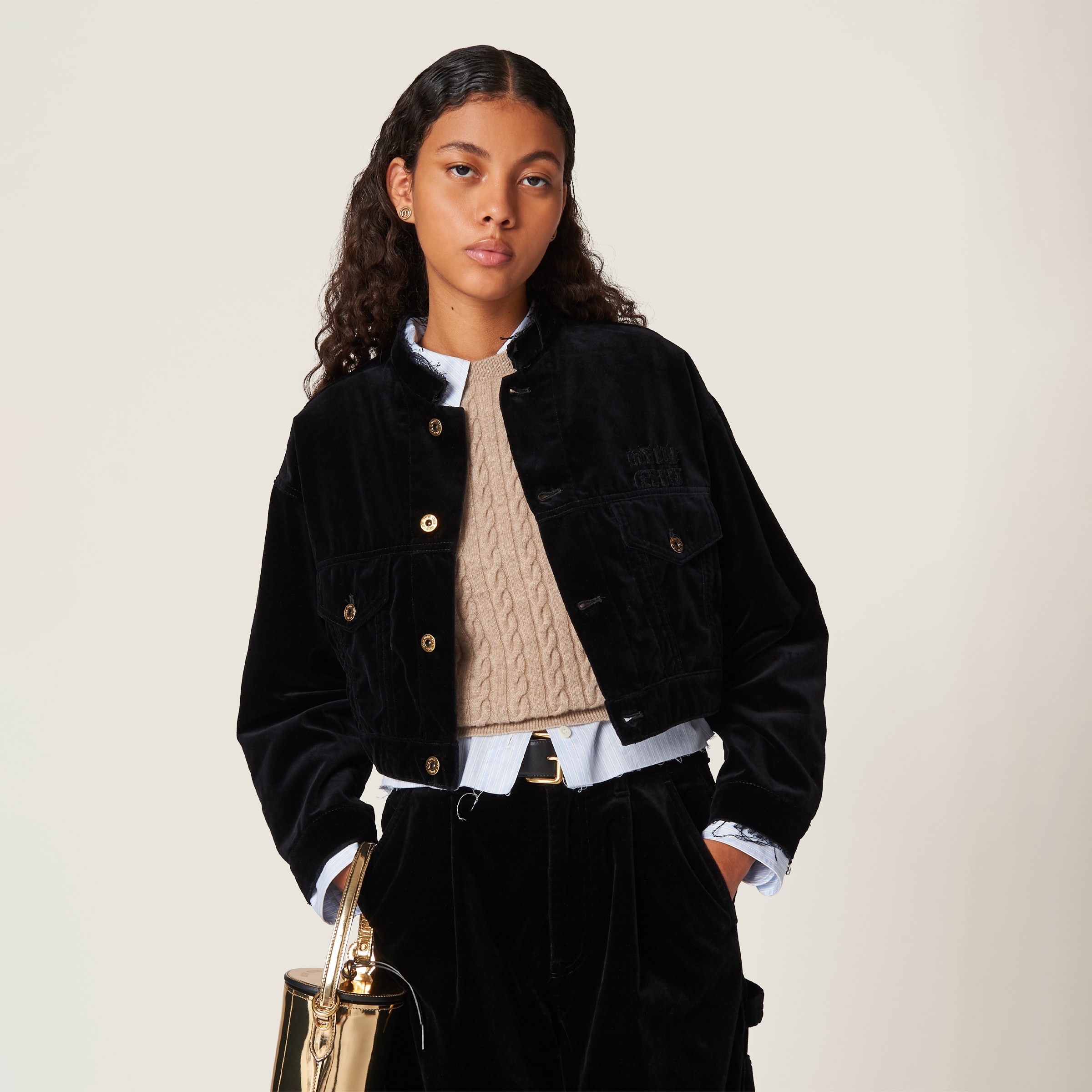 Washed velvet blouson jacket - 4