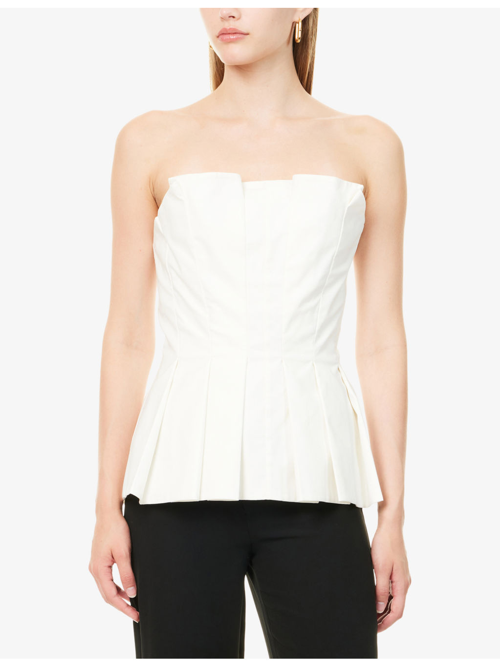 Ashlyn Pleated Stretch-Cotton Top - 3