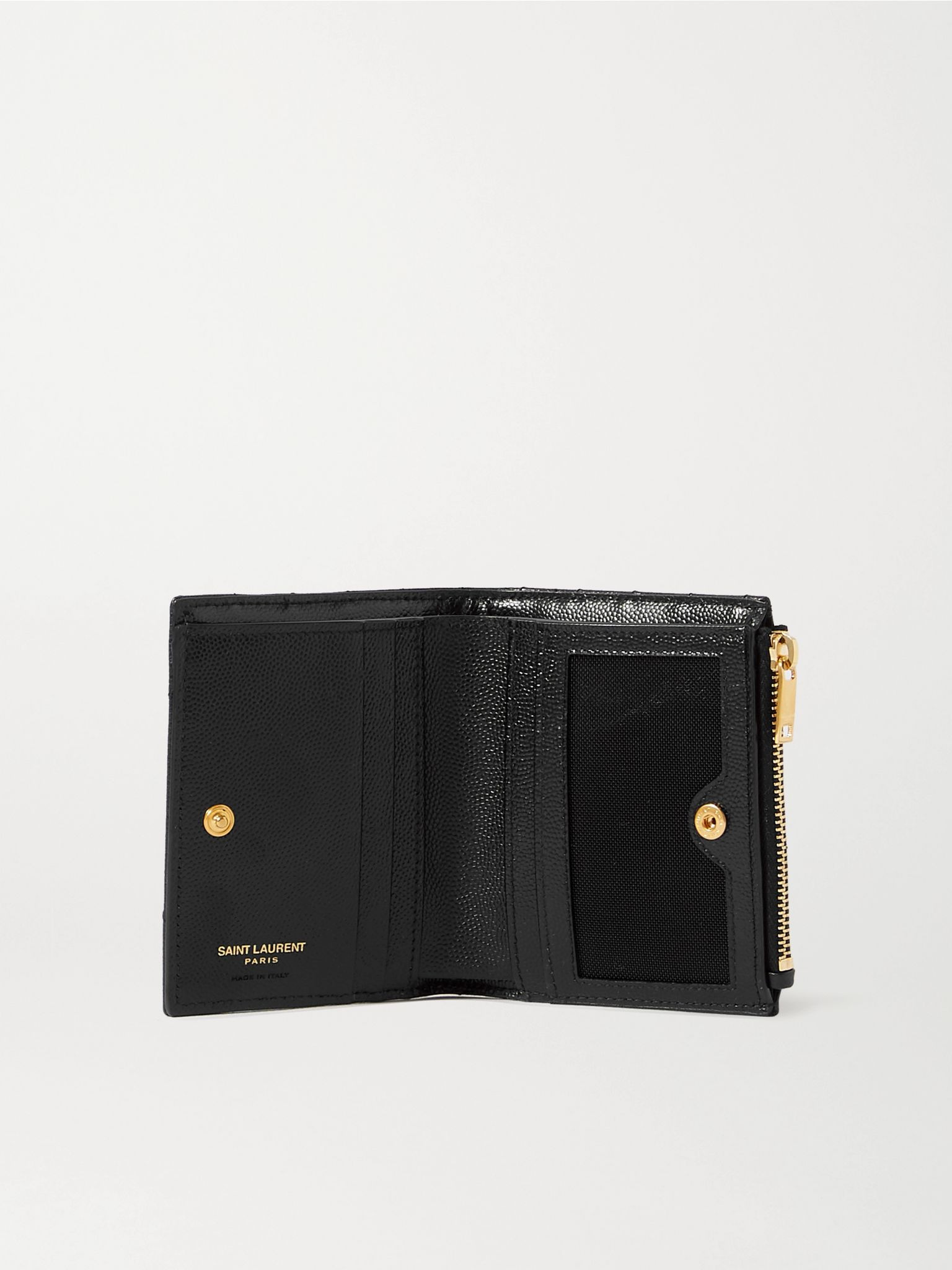 Monogramme quilted textured-leather wallet Black - 5