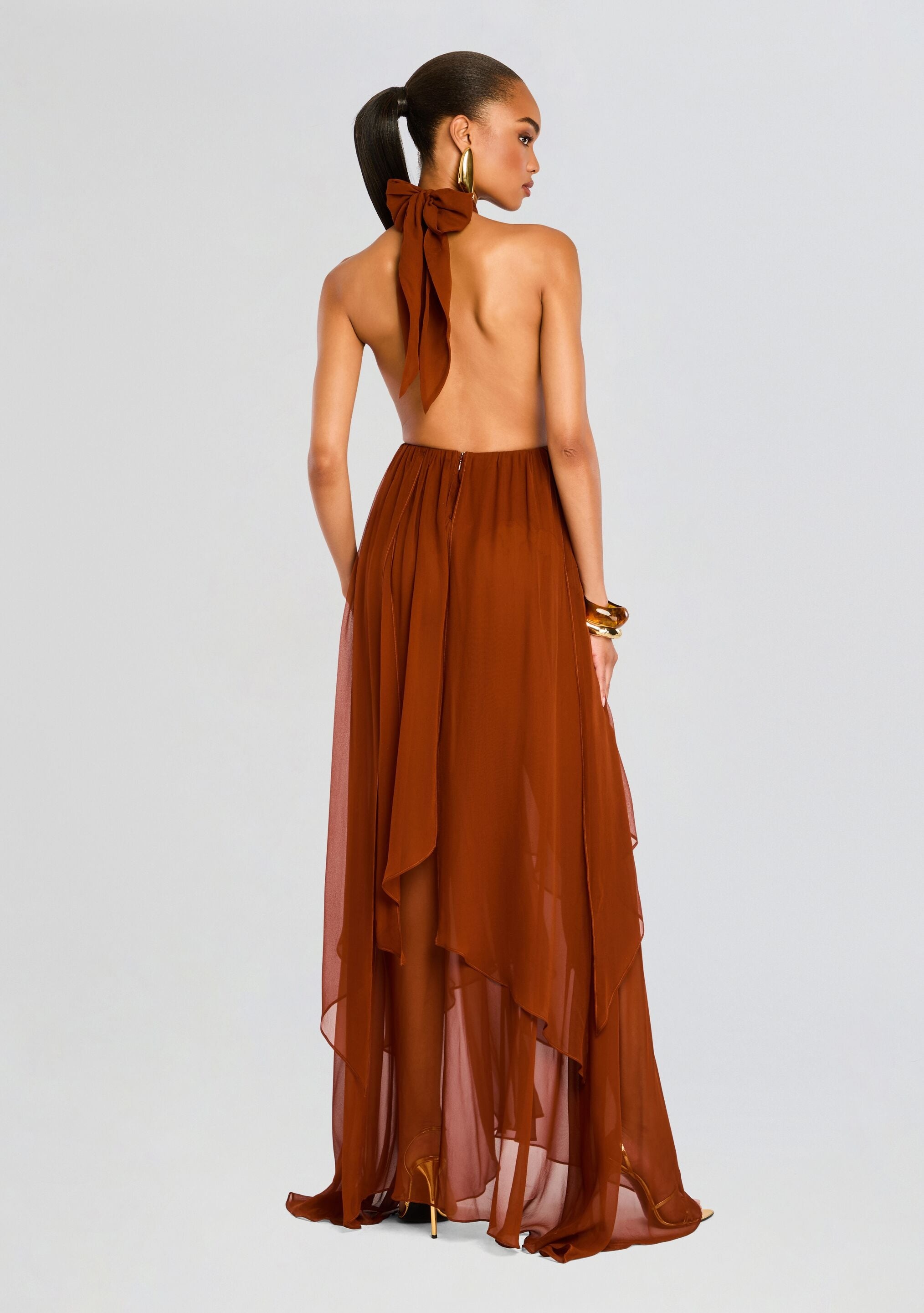 INA SILK CHIFFON DRESS - 4
