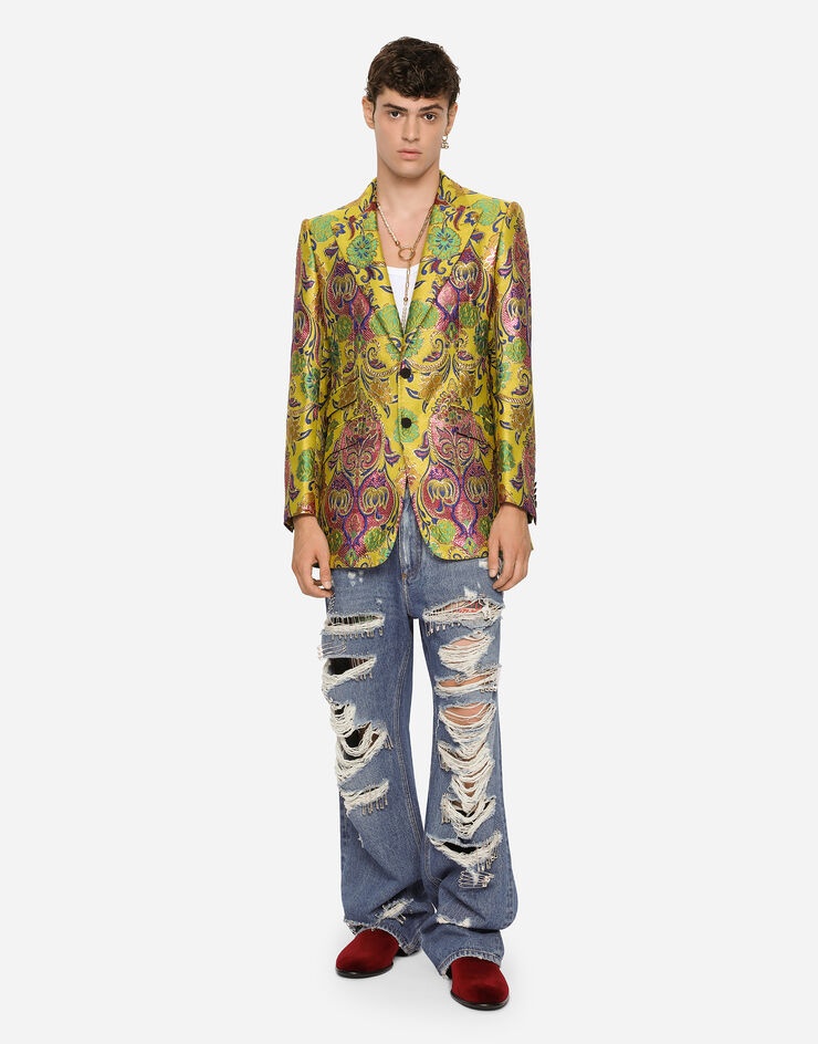 Floral lurex jacquard Beat-fit jacket - 3