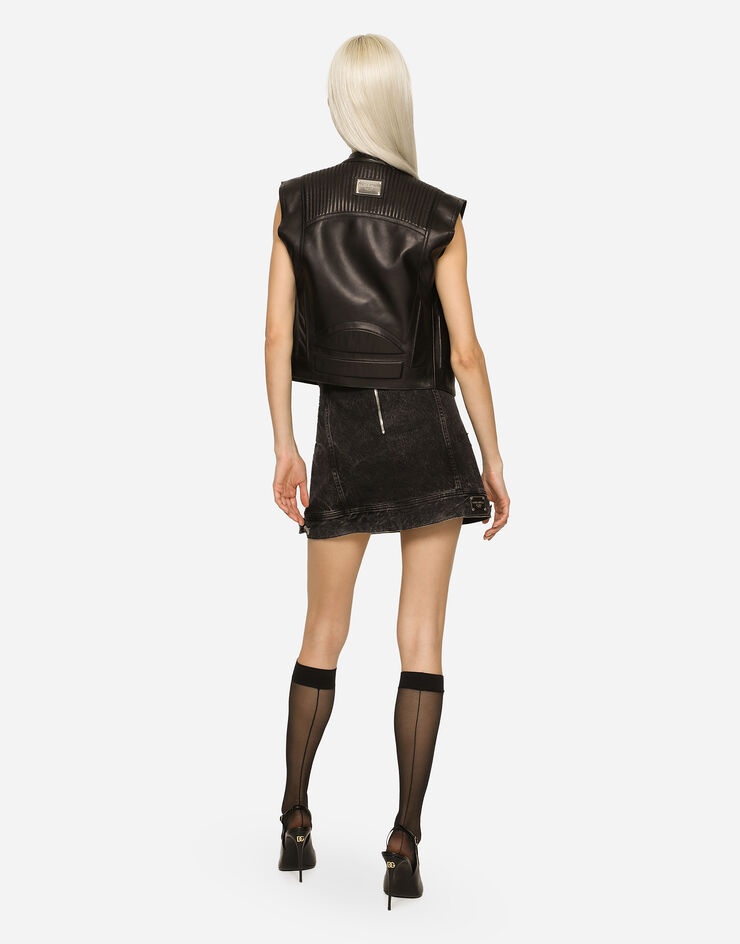Zip-up leather vest - 3
