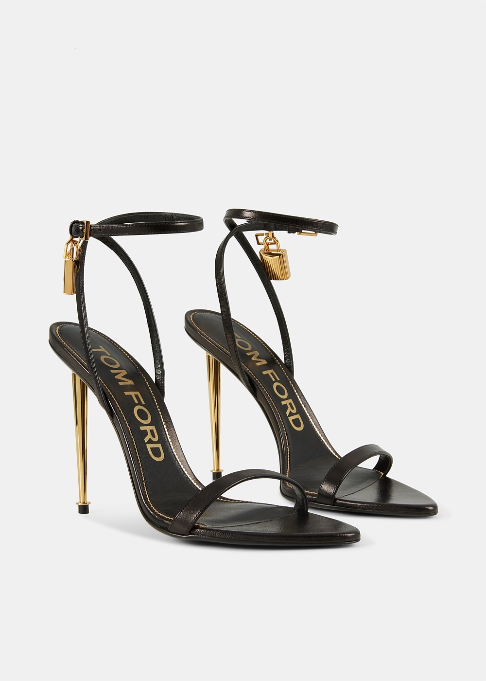 Black Pointy Padlock Sandal - 2