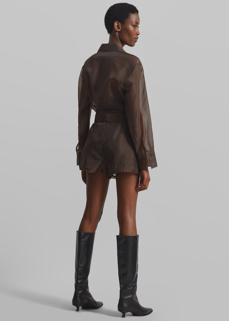 Lise Sheer Shorts - Brown 8