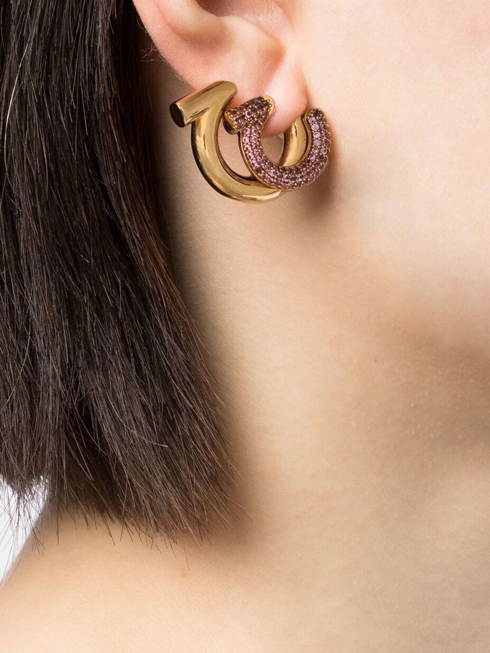 Gancini 3D hoop earrings - 3