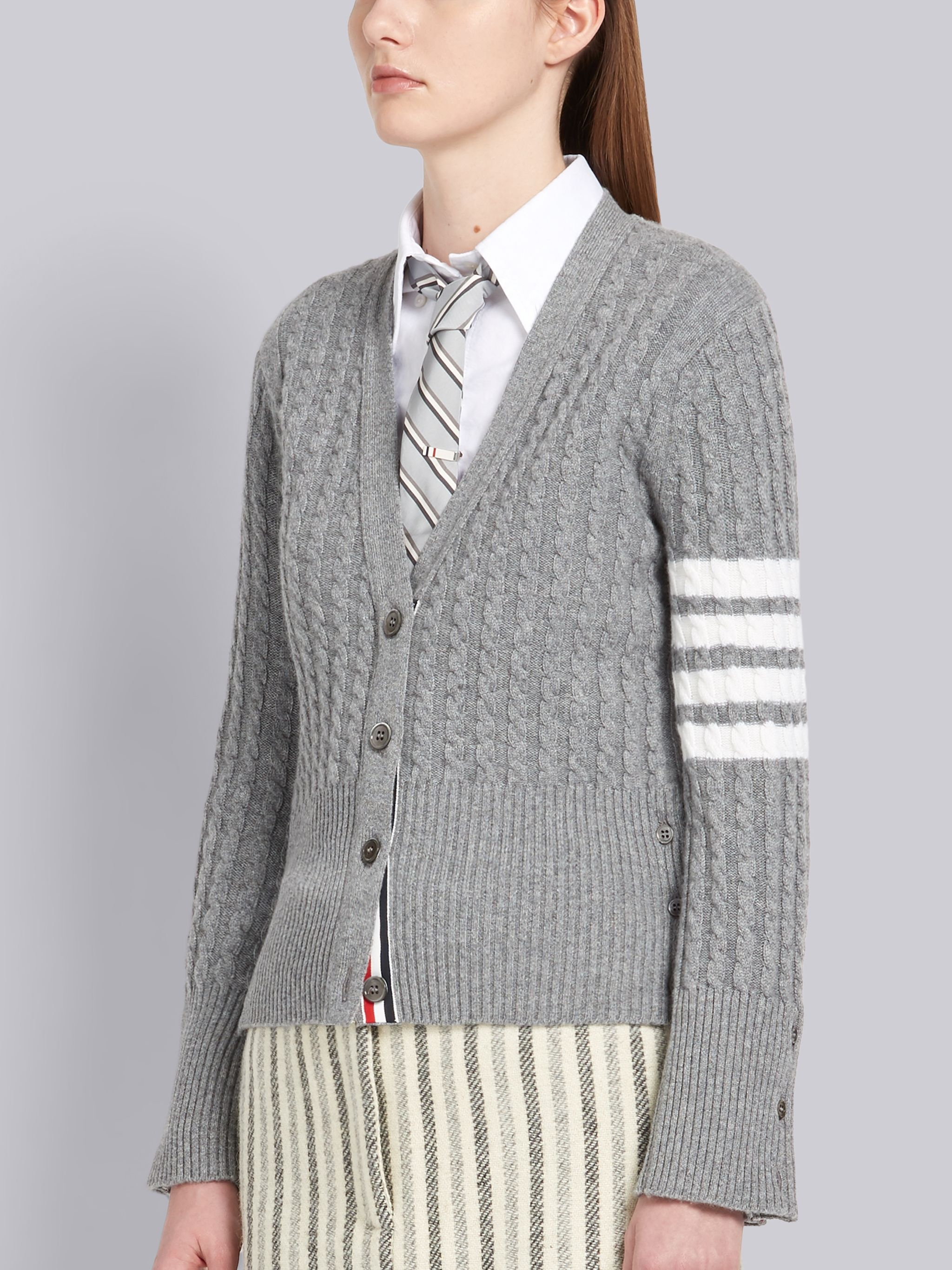 4-Bar Baby Cable Cashmere Cardigan - 2