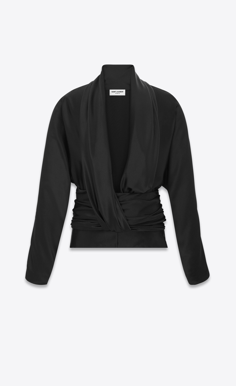 draped blouse in satin crepe 1