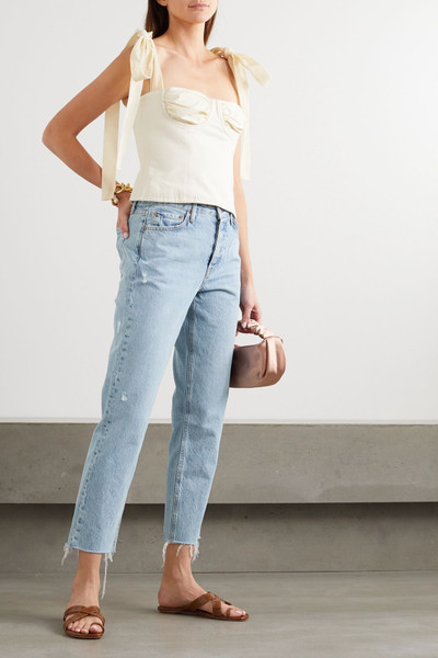 GRLFRND Helena frayed high-rise straight-leg jeans outlook