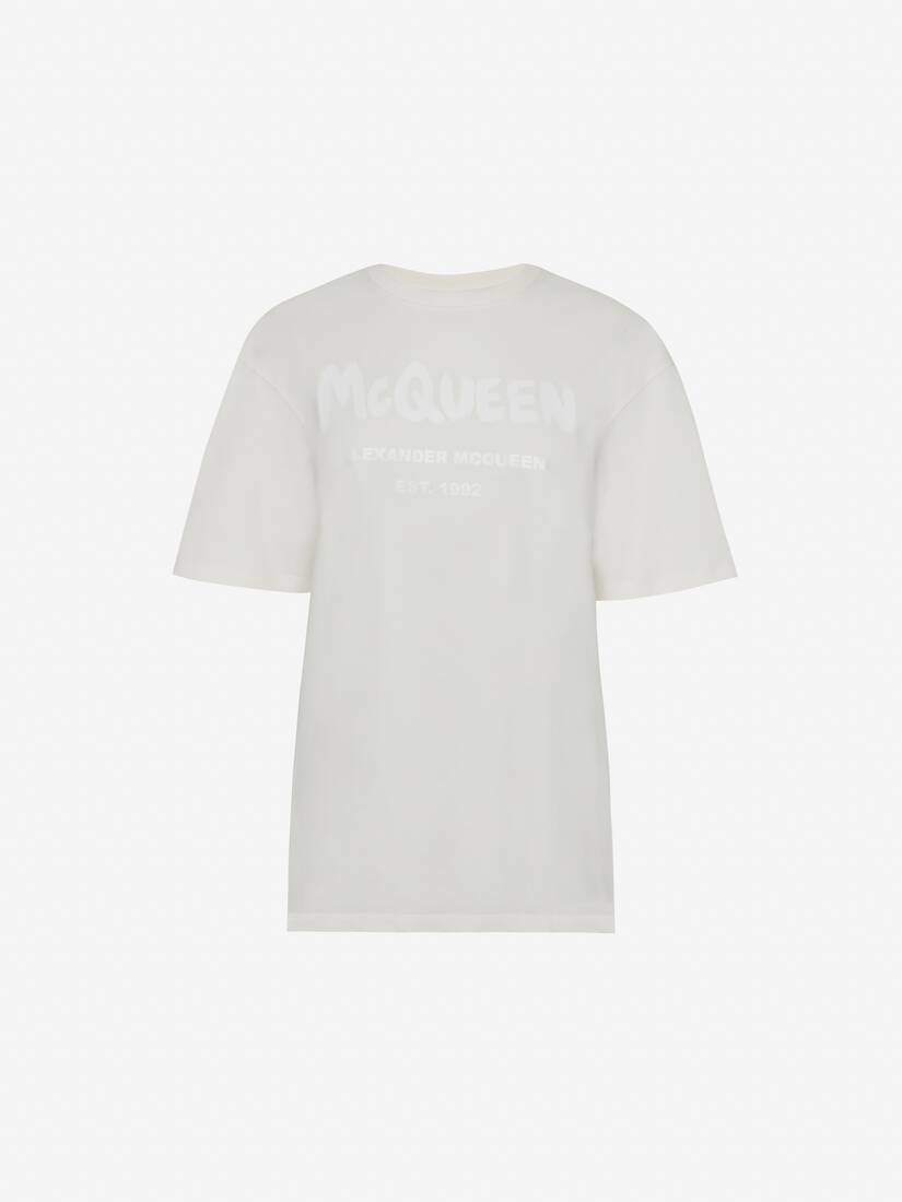Women's McQueen Graffiti T-shirt in Calico - 1