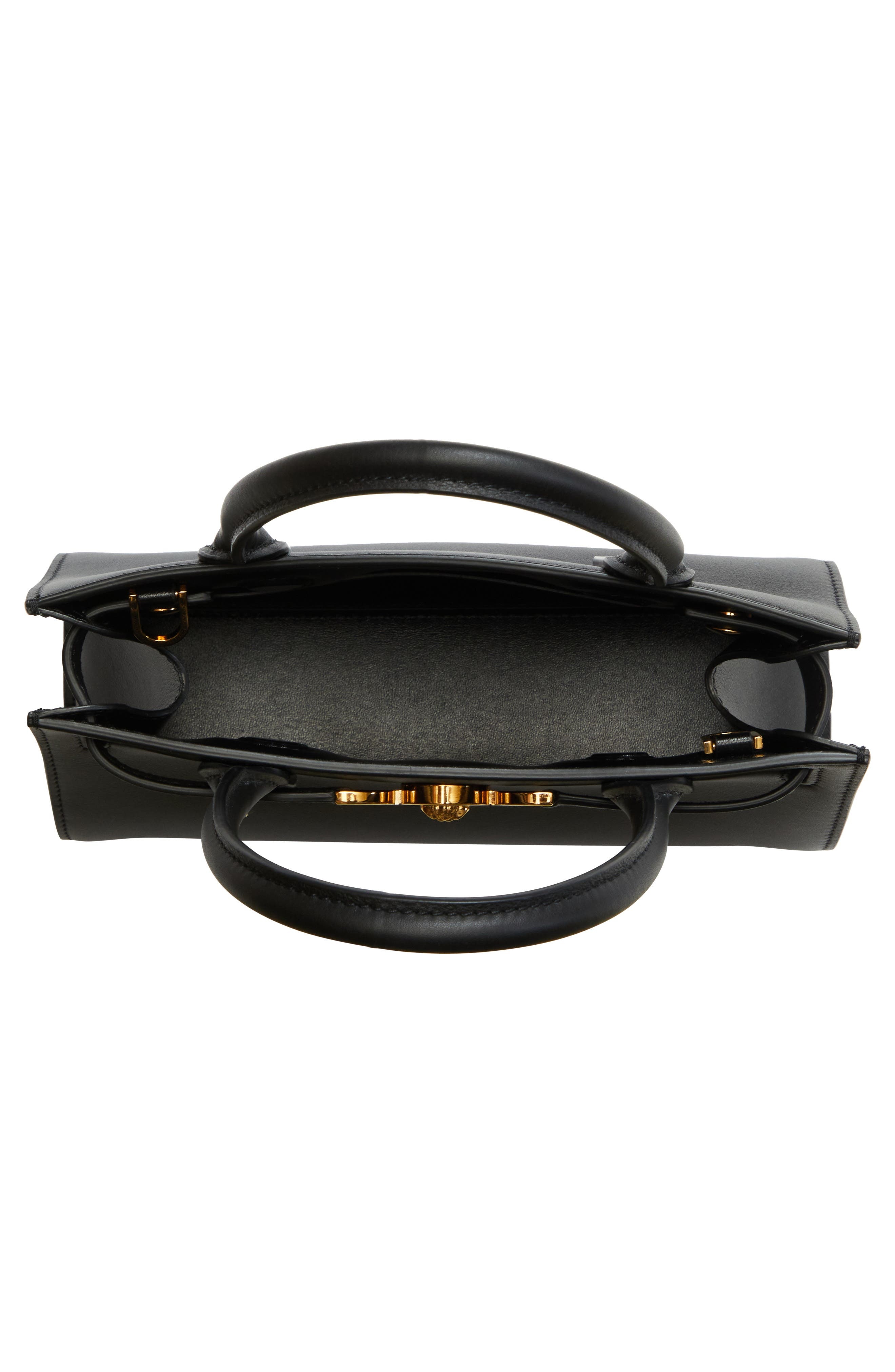 Versace Medusa Small Belted Leather Tote in Black-Versace Gold at Nordstrom - 5