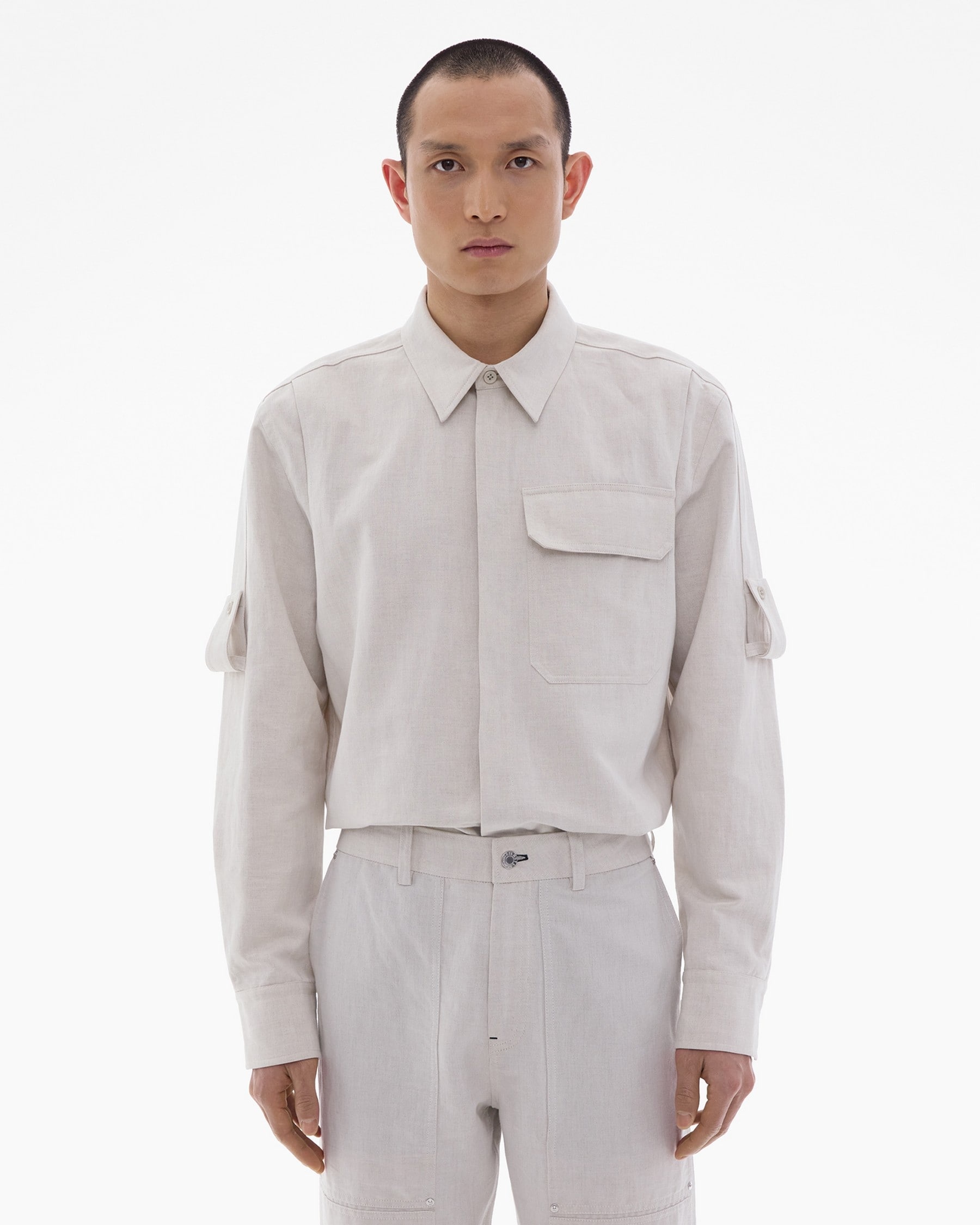 COTTON-LINEN CARGO SHIRT - 3