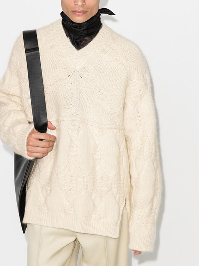 Jil Sander cable-knit mohair jumper outlook