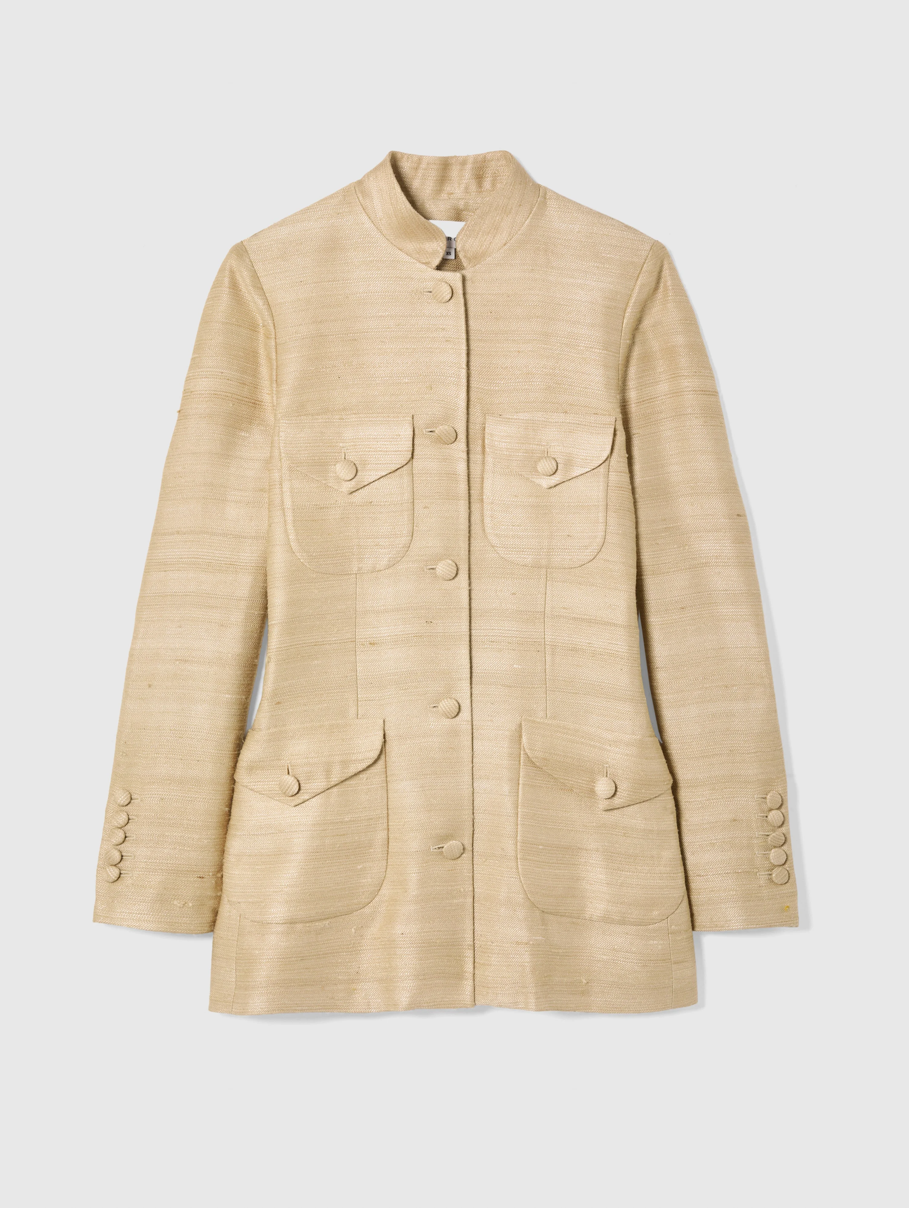 RAJA JACKET IN GOLD SILK - 1